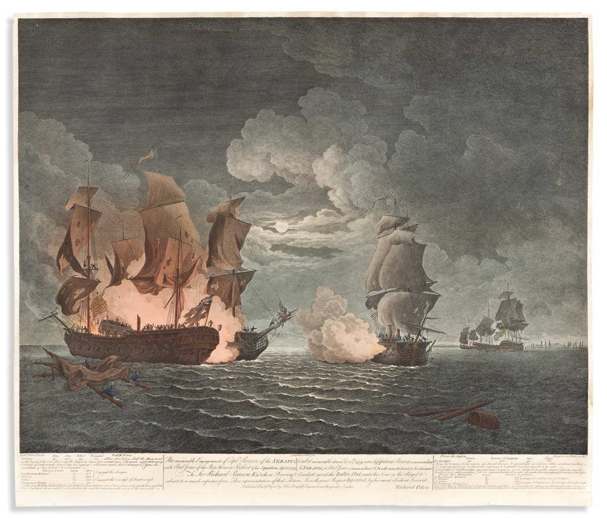 (REVOLUTION.) Fittler & Lerpinière, engravers; after Paton. Pair of naval views, including the great victory of John Paul Jones.